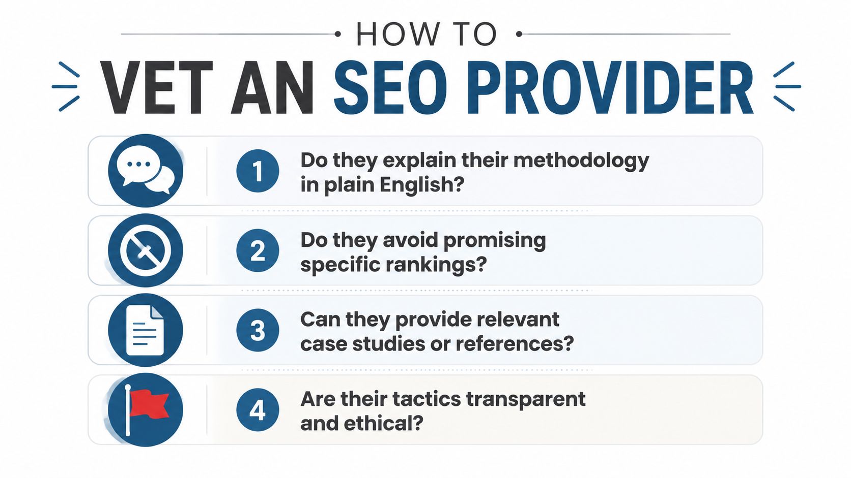 Search Engine Optimization Services Cost: Uk Guide 2026 3 A List Of Four Essential Tips On How To Effectively Vet And Select A Professional Seo Service Provider.